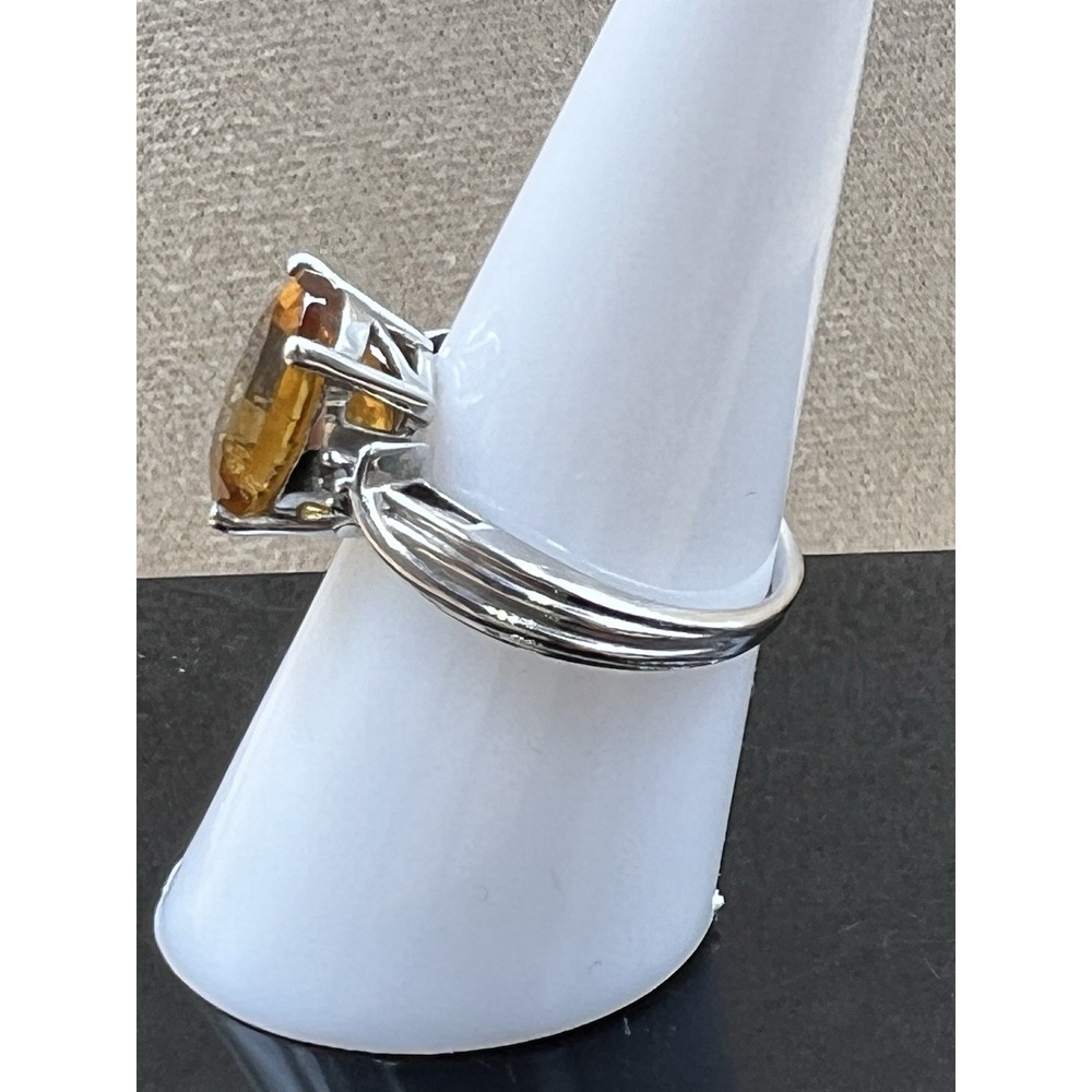 Citrine Gemstone Pendant and Ring 925 Sterling Silver 18" Chain Size 7 Ring - Picture 14 of 16